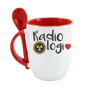Radionologia, souvenires, caneca personalizada com rádio e coração, presente tecnológico, lembrança criativa para fãs de radiologia.