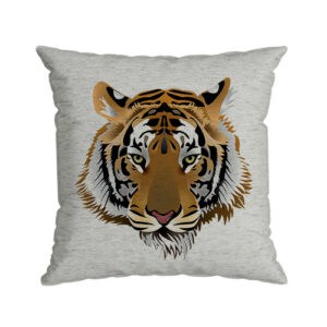 1. Almofada com estampa de tigre realista para decoração moderna e elegante.