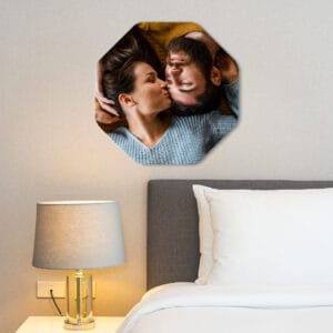 Amor mulher e homem no espelho decorativo, foto de casal na parede do quarto, presente personalizado romântico, decoração criativa para casal.